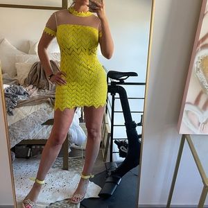 Yellow lace dress